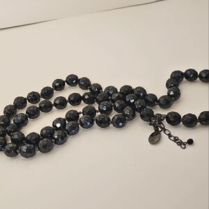 WHBM Single Strand Round Black Bead Necklace